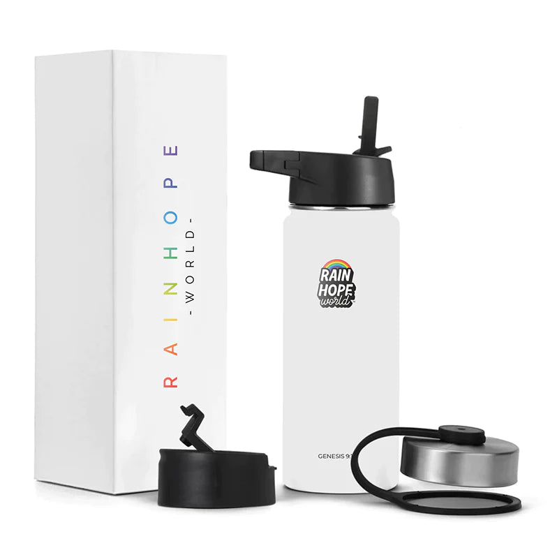 Rain Hope World | Bottle White | Logo